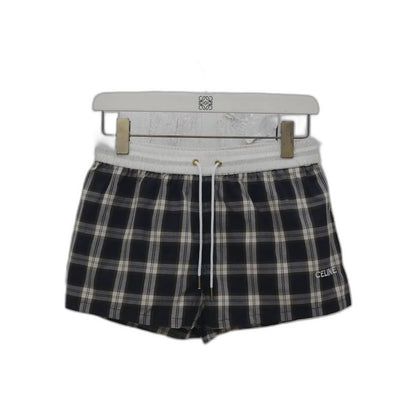 CELINE MINI SHORTS IN CHECKED PANAMA