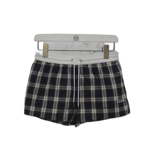 CELINE MINI SHORTS IN CHECKED PANAMA