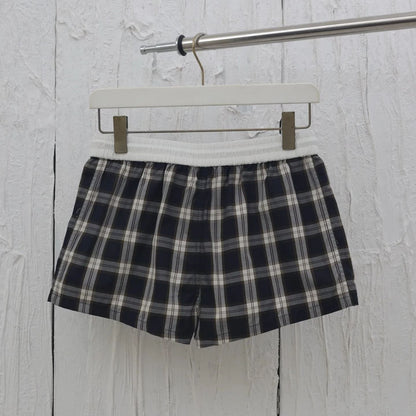 CELINE MINI SHORTS IN CHECKED PANAMA