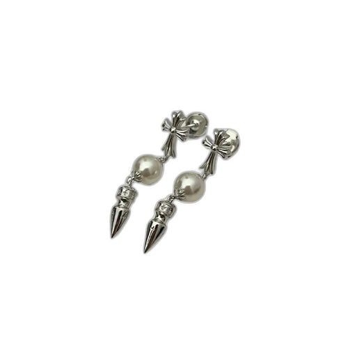 Chrome hearts xmikimoto joint cross bullet tassel earrings