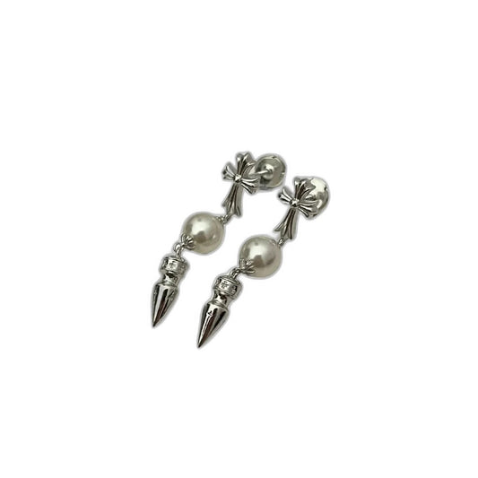 Chrome hearts xmikimoto joint cross bullet tassel earrings
