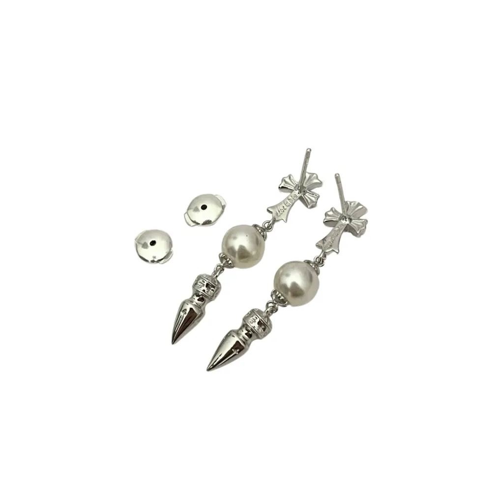 Chrome hearts xmikimoto joint cross bullet tassel earrings