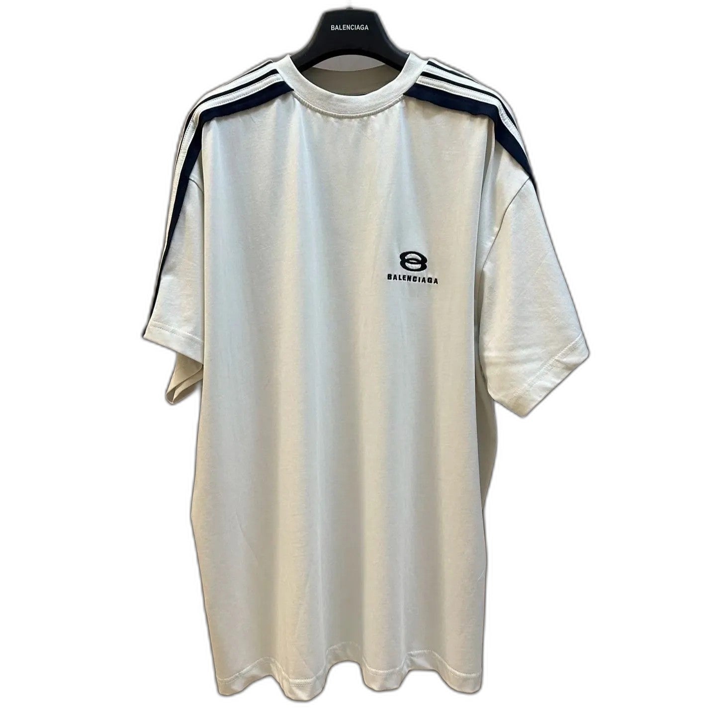BALENCIAGA Oversized T-shirt in dirty effect white/black