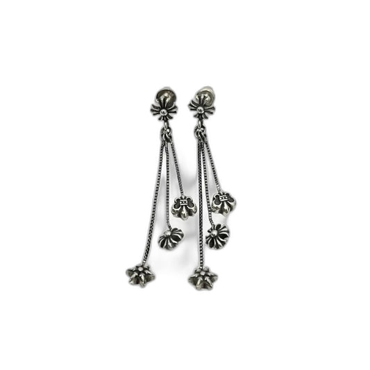 Chrome Hearts Cross Tassel Stud Earrings