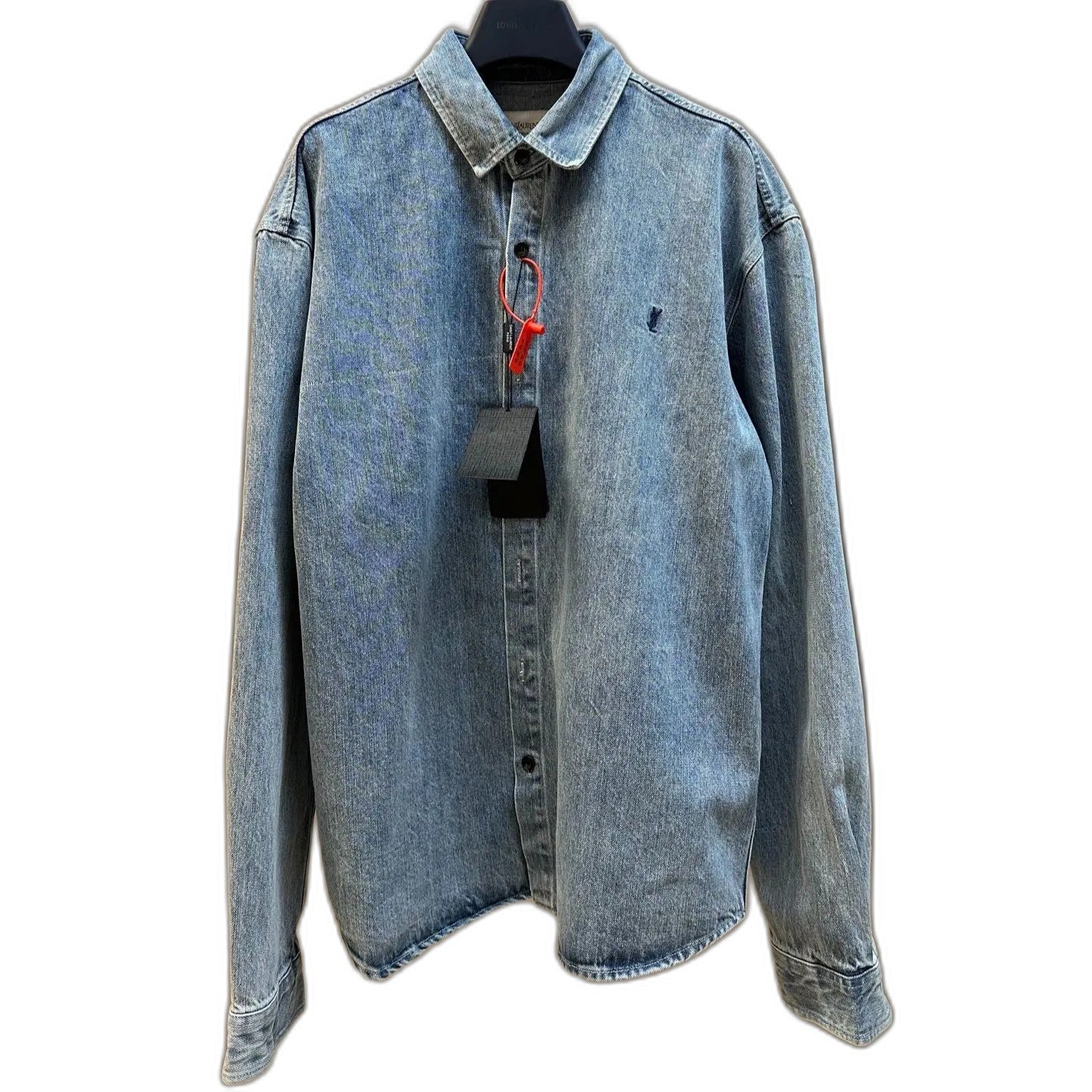 SAINT LAURENT Cassandre shirt in day blue denim