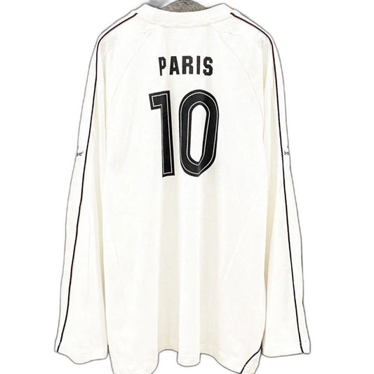BALENCIAGA Men's Paris Soccer Long Sleeve T-Shirt Oversized "Black/White"
