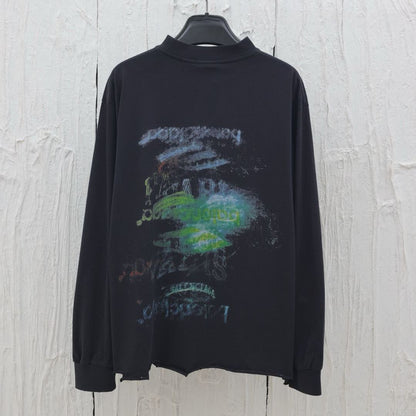 Balenciaga Men's Diy Imprint Cropped Long Sleeve T-shirt in Black