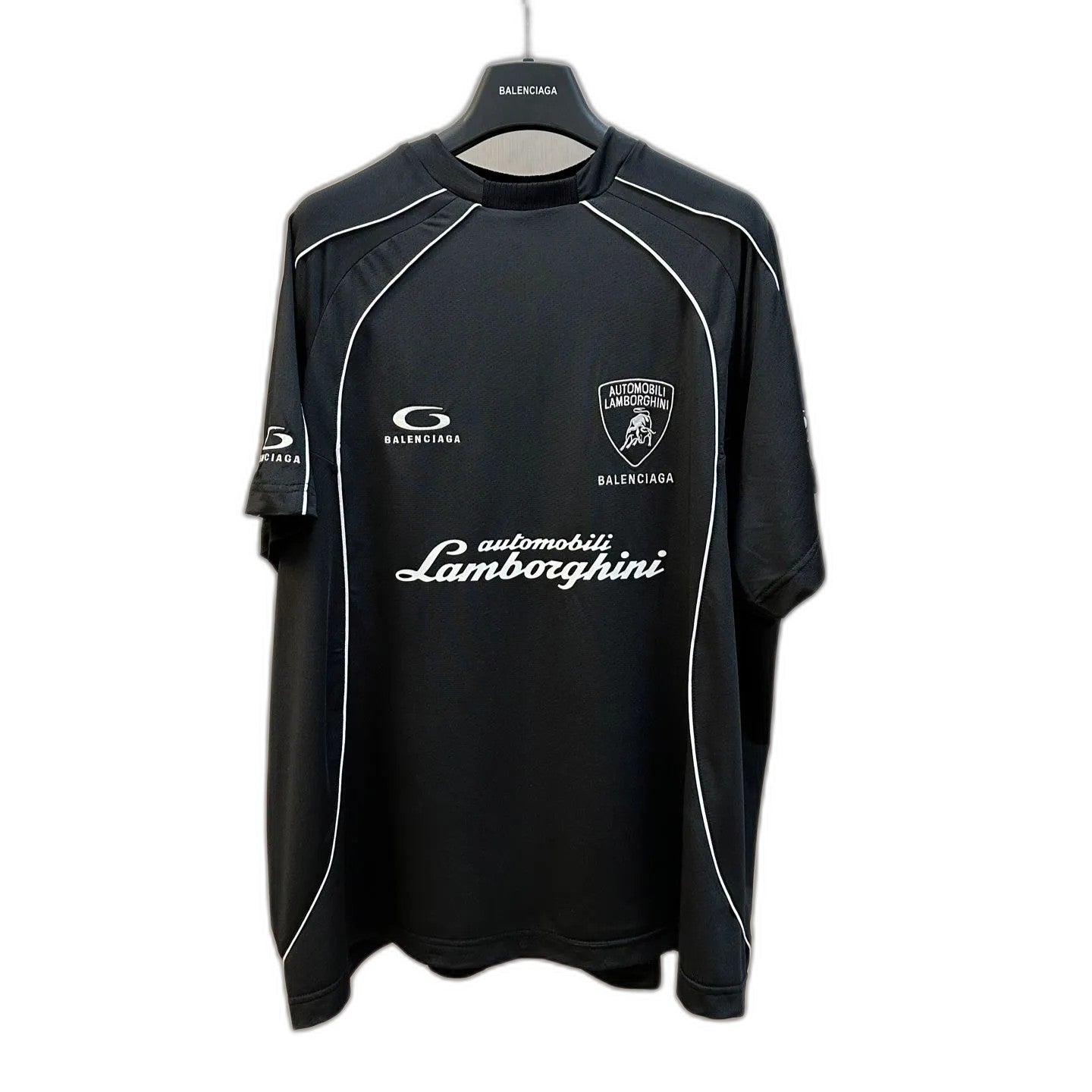 BALENCIAGA Automobili Lamborghini Men's Oversized Soccer T-Shirt "Black"