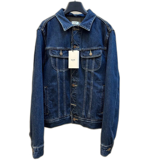 CELINE Men's Trucker Jacket in Royal Indigo Wash Denim "Classic Blue"