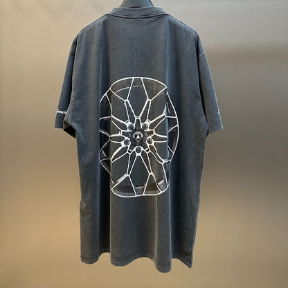 BALENCIAGA Automobili Lamborghini Men's Oversized T-Shirt "Faded Black"