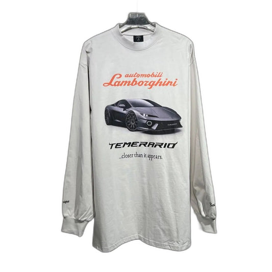 BALENCIAGA Automobili Lamborghini Long Sleeve Oversized T-Shirt "White"