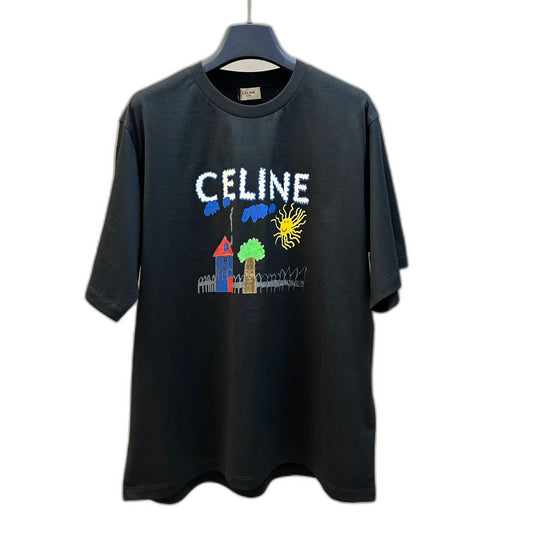 CELINE REGULAR T-SHIRT IN COTTON JERSEY