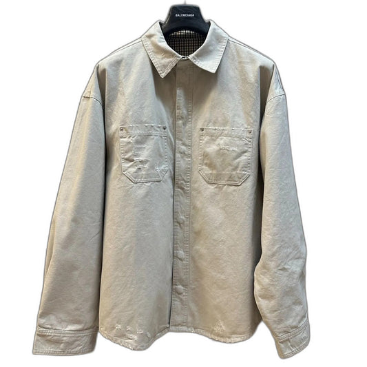 Balenciaga Light Grey Cotton Oversize Shirt