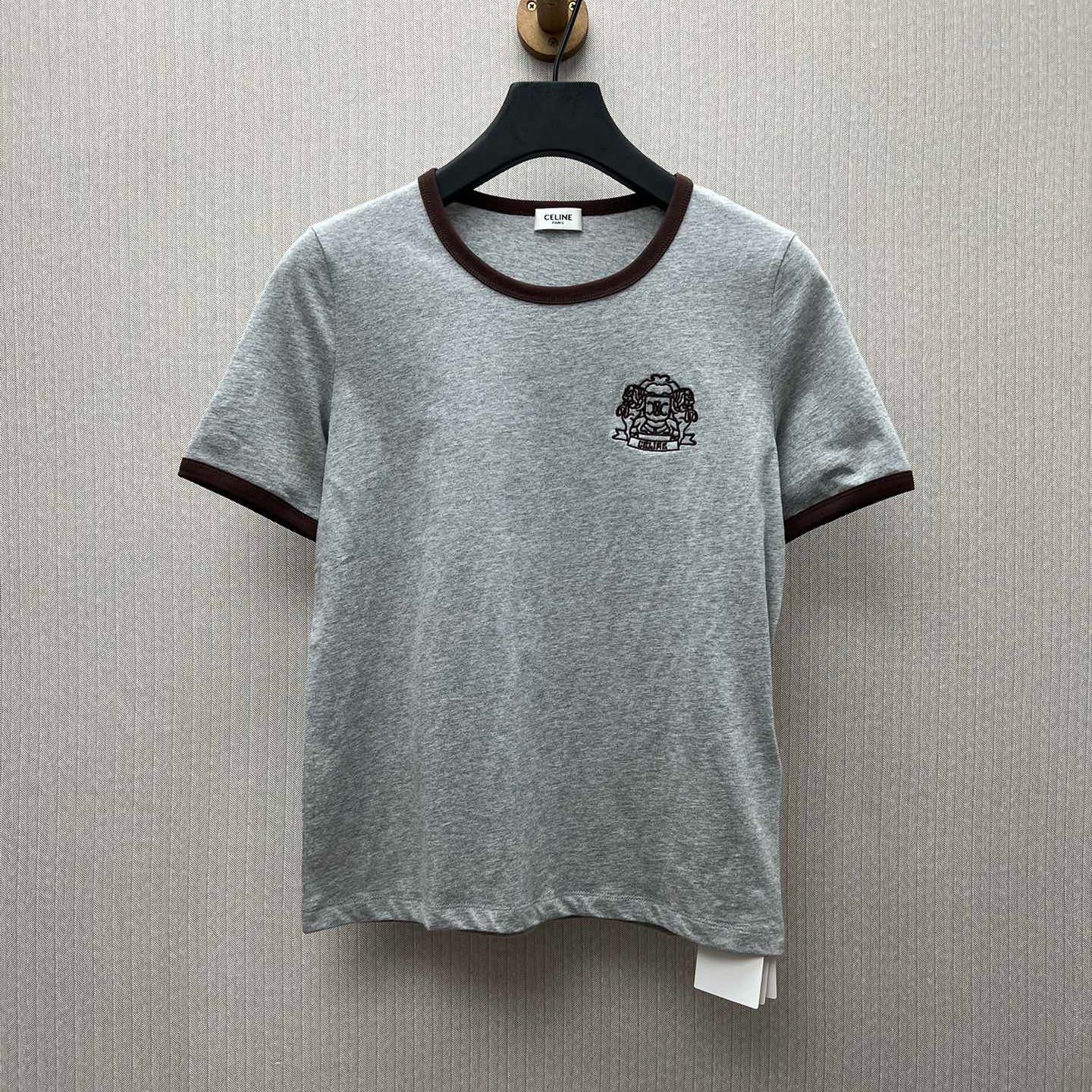 CELINE 70's blason t-shirt IN cotton jersey