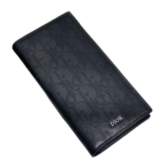 Dior Vertical Long Wallet Black Dior Oblique Galaxy