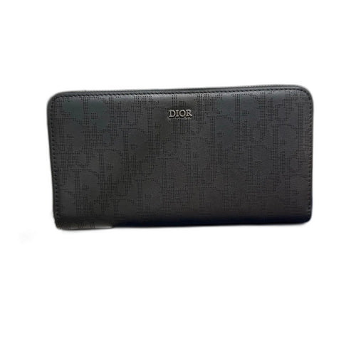 Dior Zipped Long Wallet Black Dior Oblique Galaxy