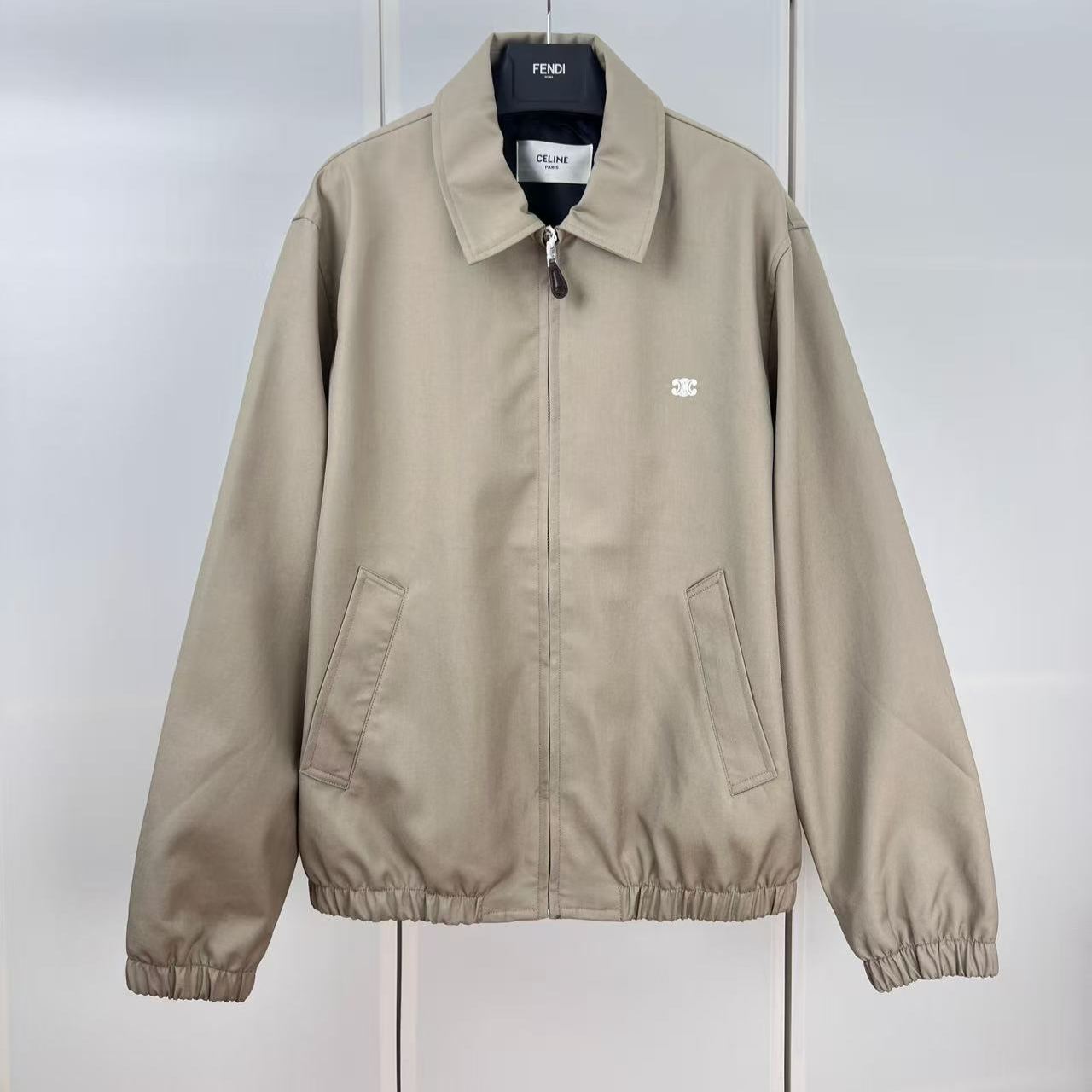 CELINE Blouson in Cotton and Wool Gabardine