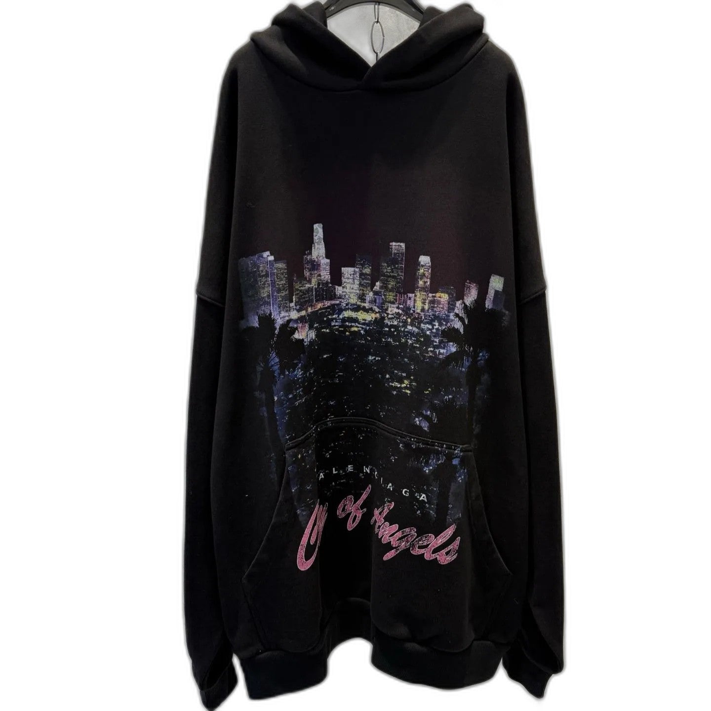 Balenciaga City of Angels Hoodie, Medium Fit, Heather Black