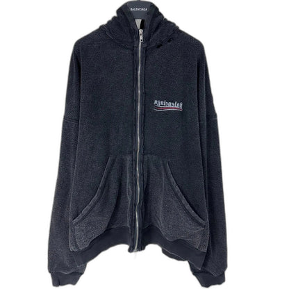 BALENCIAGA Political Campaign Inside-out Zip-up Hoodie
