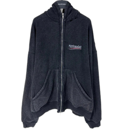 BALENCIAGA Political Campaign Inside-out Zip-up Hoodie