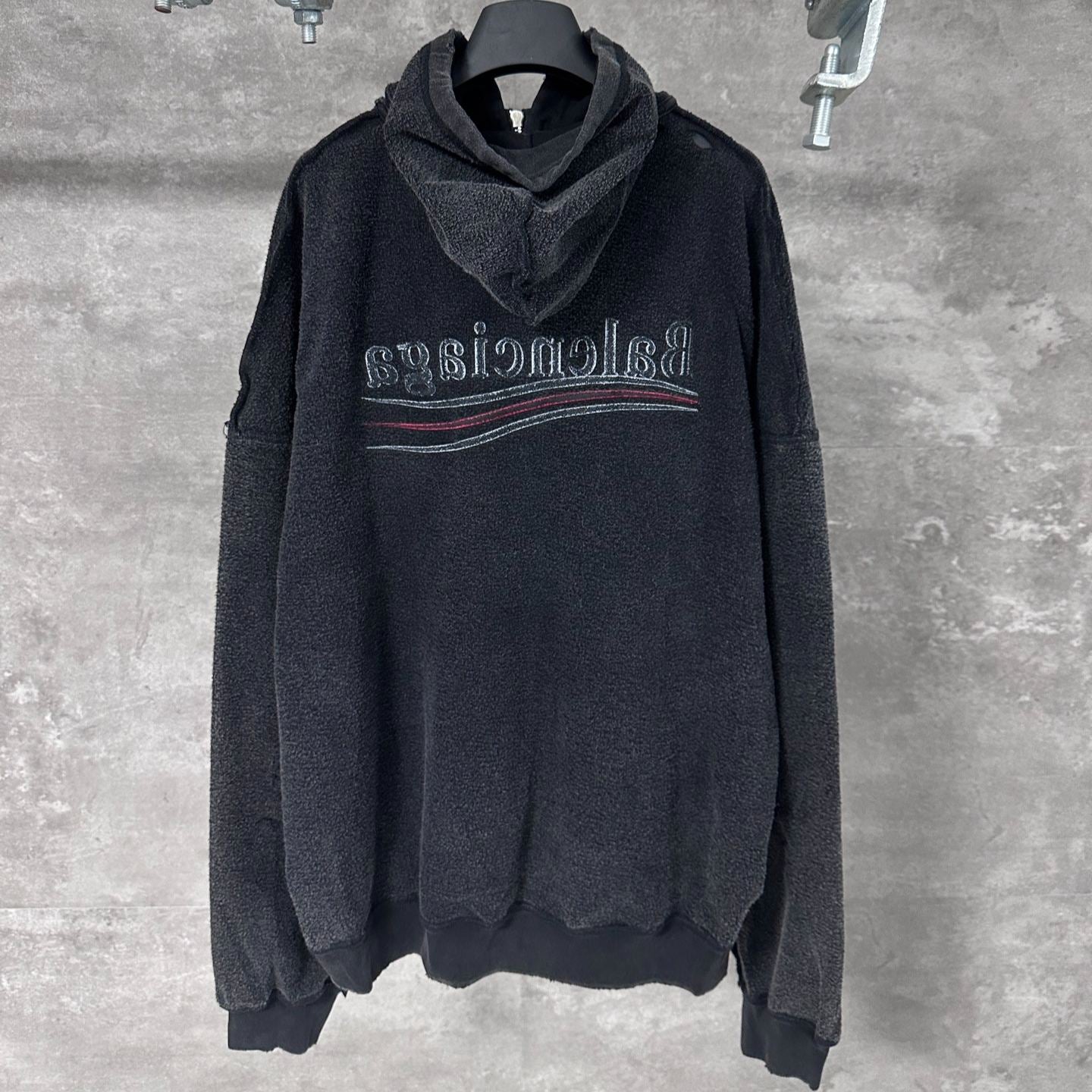 BALENCIAGA Political Campaign Inside-out Zip-up Hoodie
