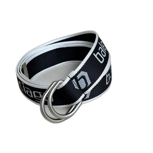 BALENCIAGA Men's D-Ring Belt in Black/White-4cm
