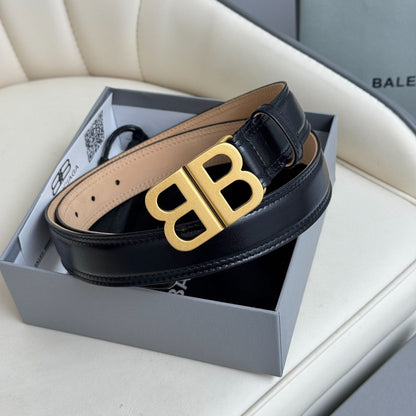 BALENCIAGA Bb Soft Belt in Black-3cm
