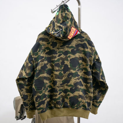 BAPE X CLOT CAMO SHARK RELAXED FIT FULL ZIP HOODIE