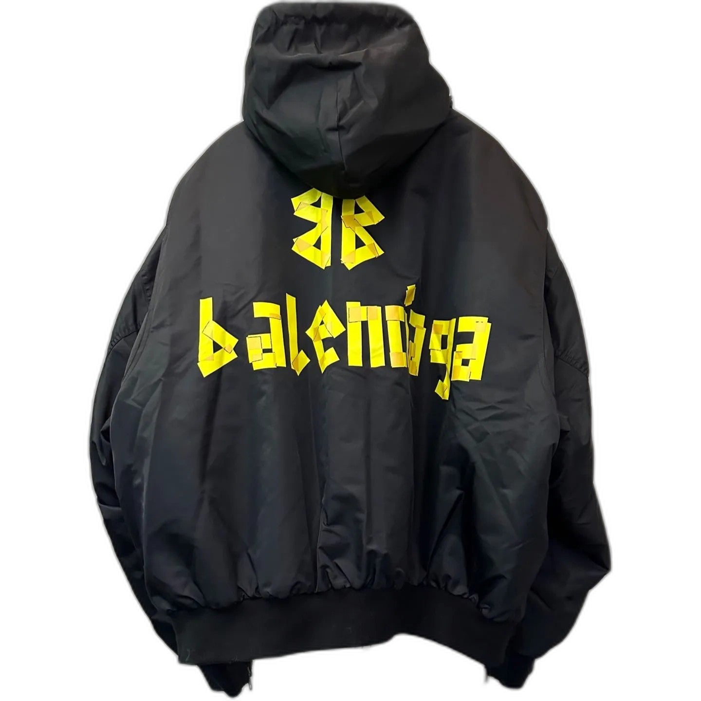 Balenciaga Men's Tape Type Light Hooded Bomber in Black