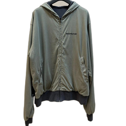 Balenciaga Back Hoodie Reversible Zip-Up Hoodie