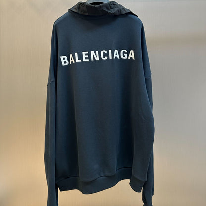 Balenciaga Back Collar Crew Neck Shirt Jacket for Men in Faded Black