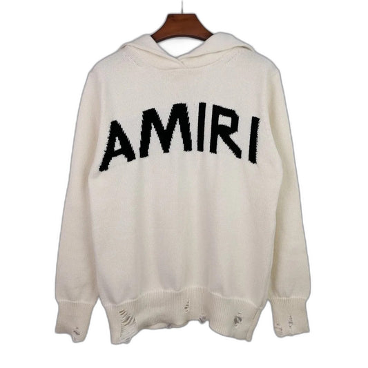 AMIRI Eyelash Logo Knitted Hoodie