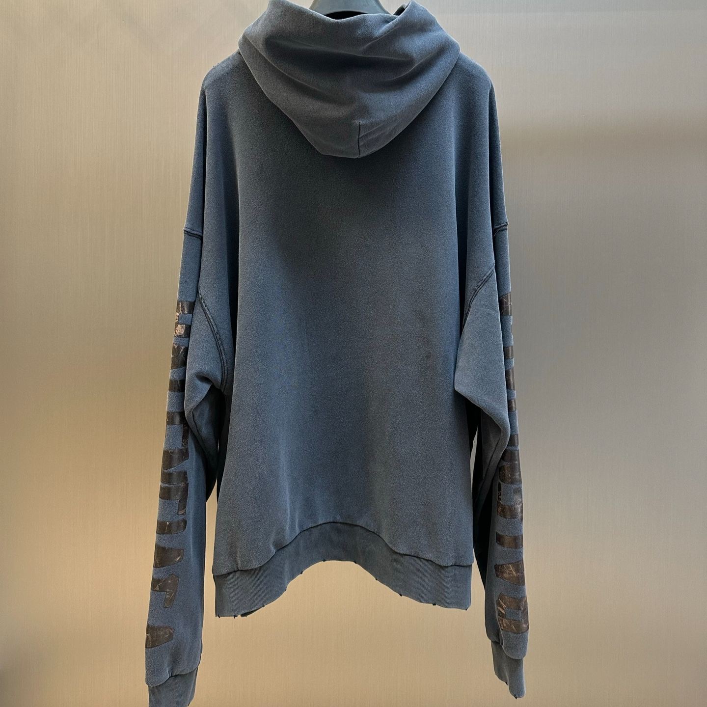 BALENCIAGA Transparent Tape Ripped Pocket Hooded Sweatshirt