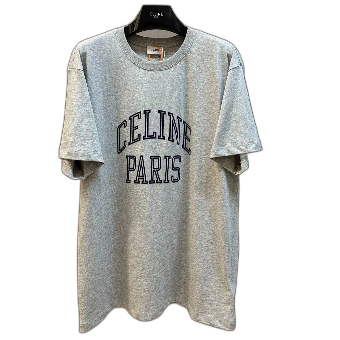 CELINE Cotton Jersey Loose T-Shirt in Grey