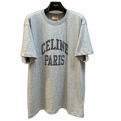 CELINE Cotton Jersey Loose T-Shirt in Grey
