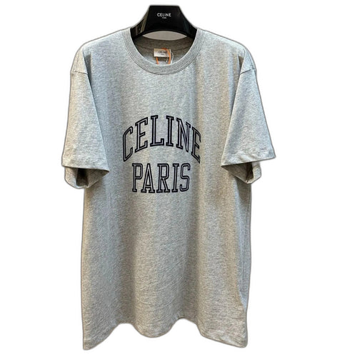 CELINE Cotton Jersey Loose T-Shirt in Grey