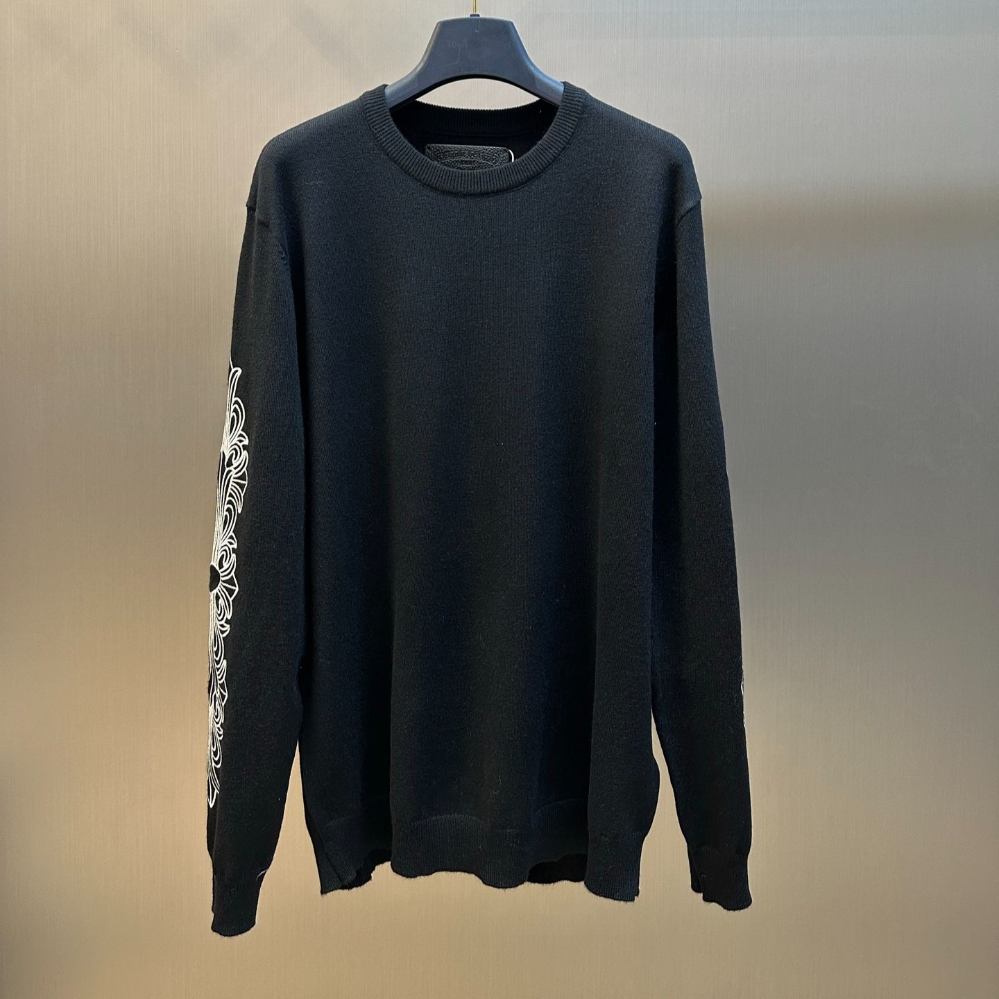Chrome Hearts Cashmere Knit with Embroidered Sleeve Logo