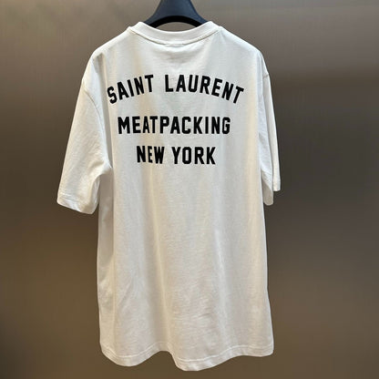 SAINT LAURENT silk T-white