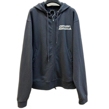 Balenciaga Masking Tape Hoodie Oversized Zip-Up Hoodie