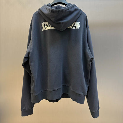 Balenciaga Masking Tape Hoodie Oversized Zip-Up Hoodie