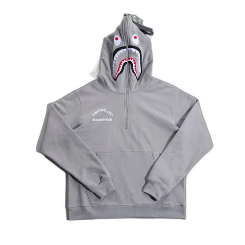 BAPE X NBHD TWO FACE HALF ZIP PULLOVER HOODIE