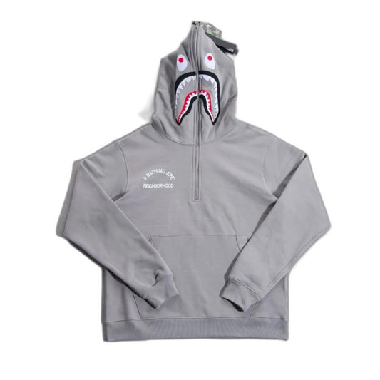 BAPE X NBHD TWO FACE HALF ZIP PULLOVER HOODIE