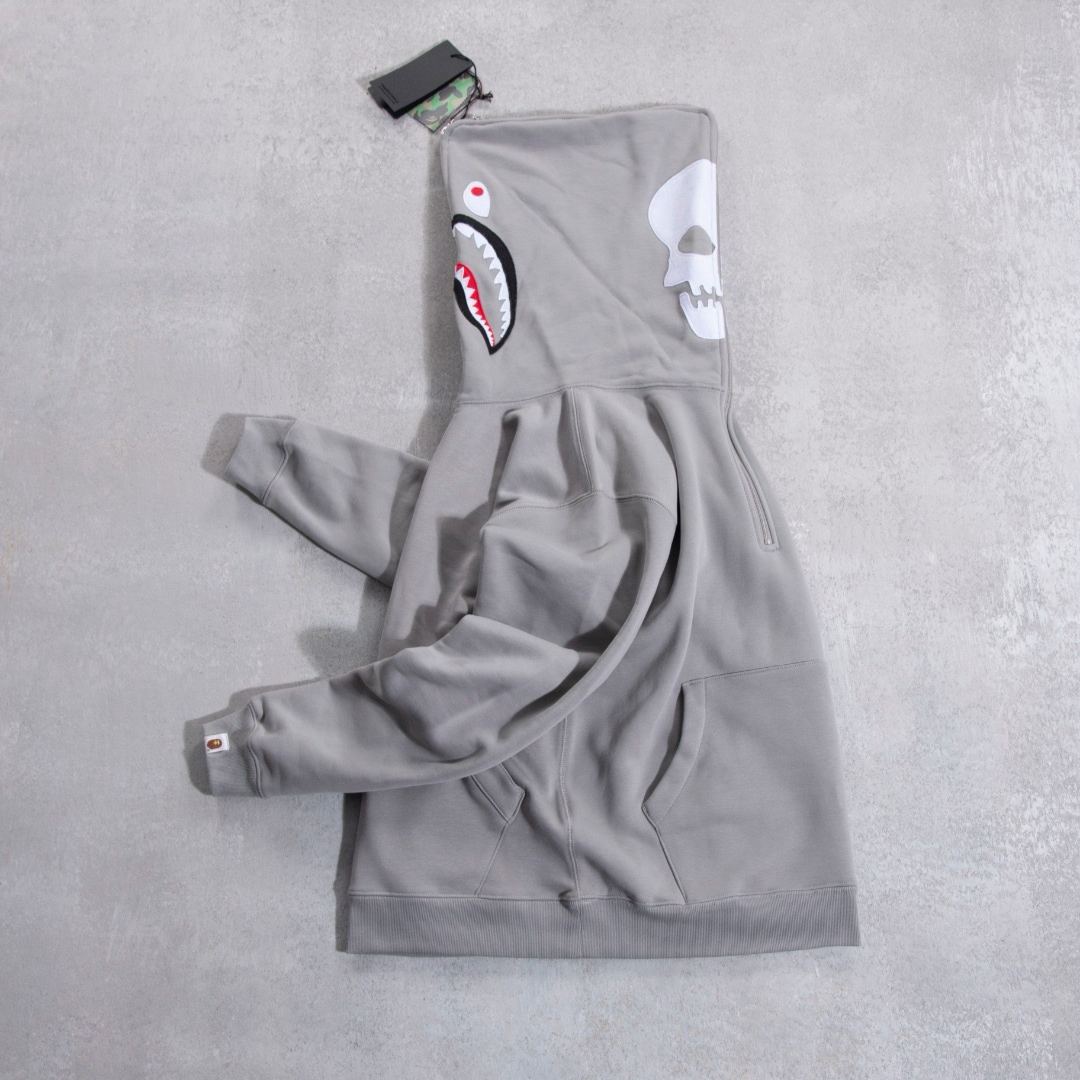 BAPE X NBHD TWO FACE HALF ZIP PULLOVER HOODIE