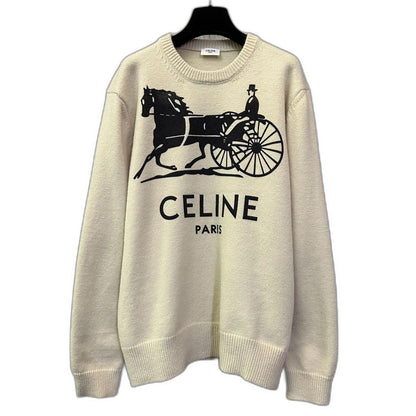 CELINE Crewneck Sweater 'White/Black'