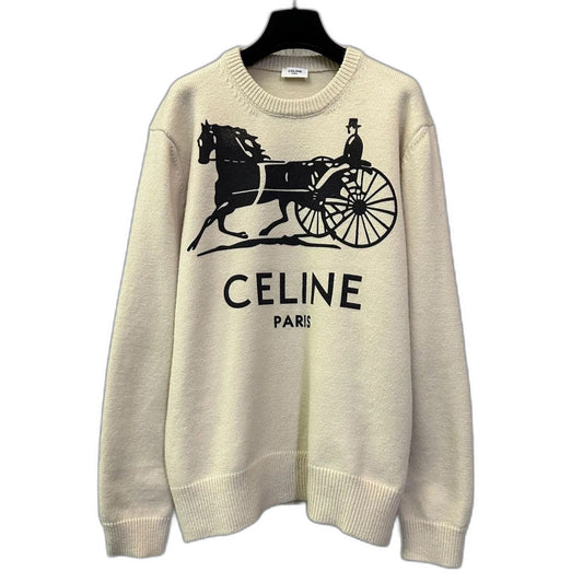 CELINE Crewneck Sweater 'White/Black'