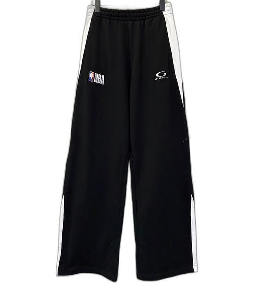 Balenciaga NBA collaboration oversized track pants in black/white