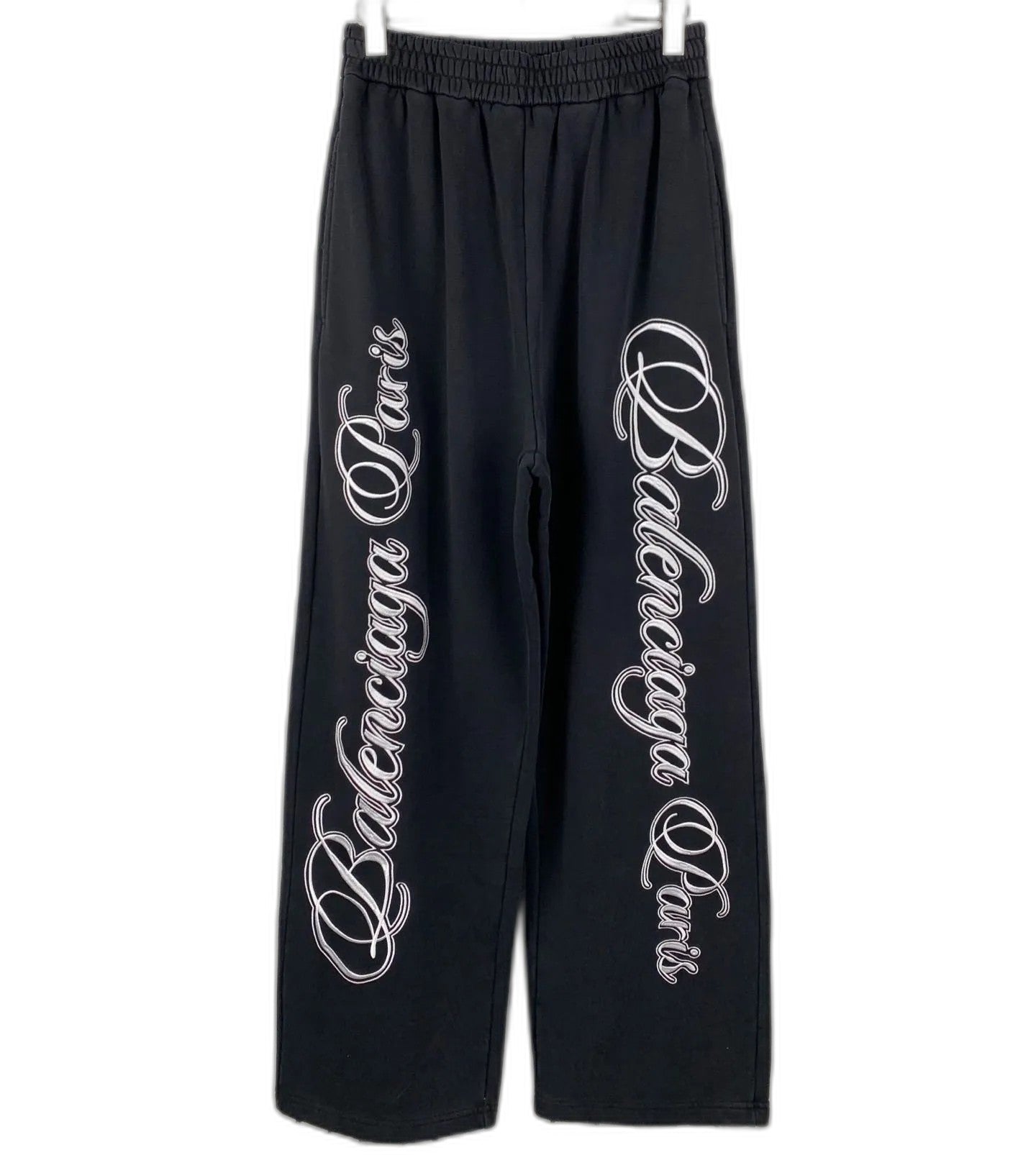 Balenciaga Cursive Baggy Pants for Men in Black/White