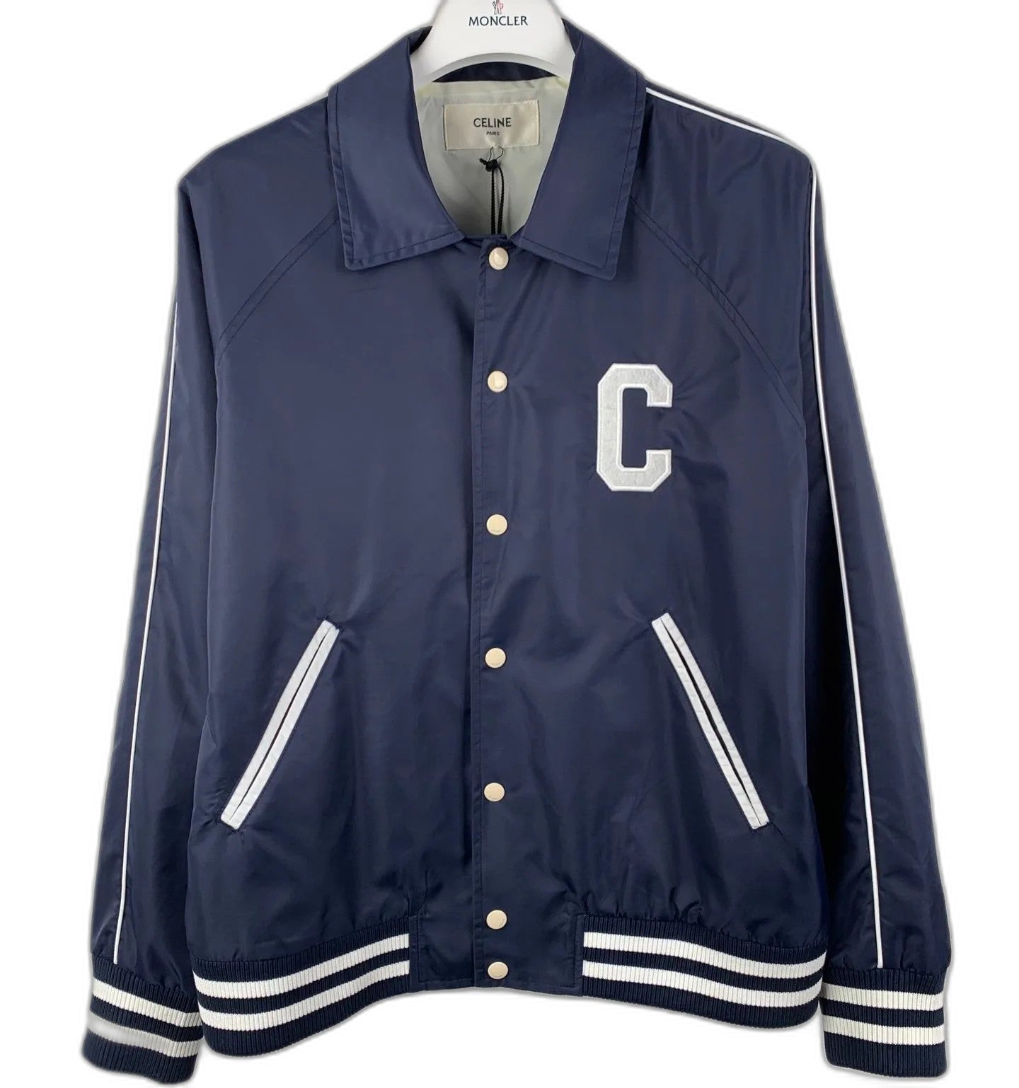 CELINE Teddy Collar Shirt 'Navy Blue'