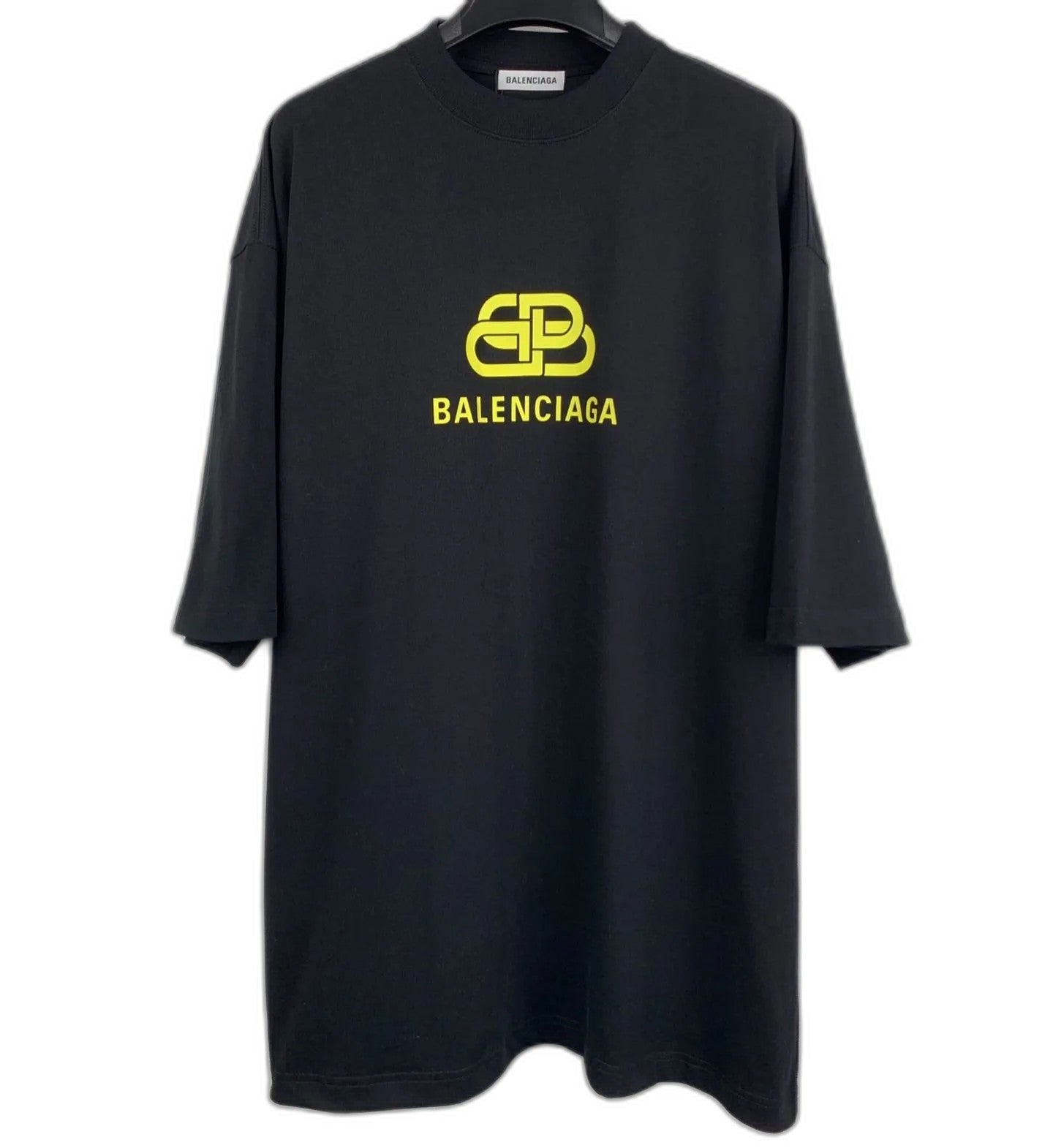 Balenciaga Black Boxy Tee with Logo Print and Balenciaga