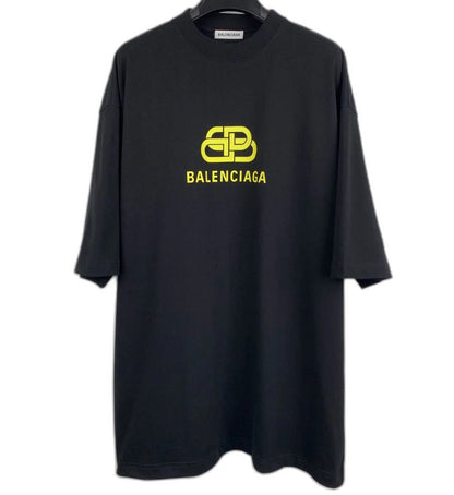 Balenciaga Black Boxy Tee with Logo Print and Balenciaga
